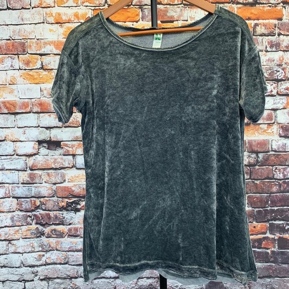 NWOT Green Tea Crushed Velvet Tee